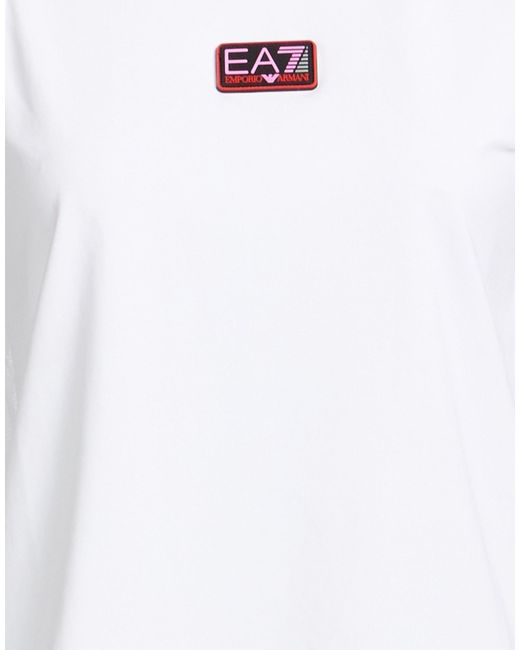 EA7 White Tank Top Polyester, Elastane