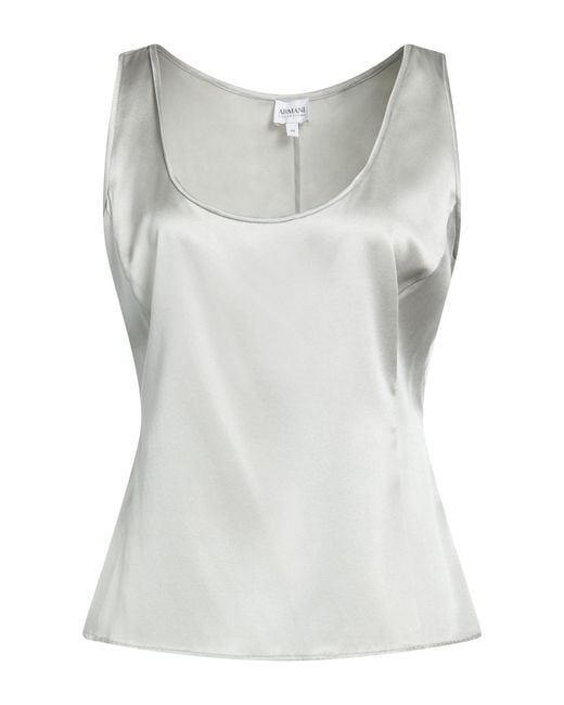 Armani Collezioni Gray Light Top Silk, Elastane