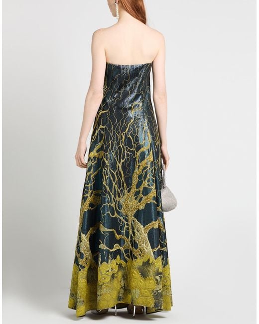 Alberta Ferretti Green Maxi Dress Polyester, Silk, Polyamide