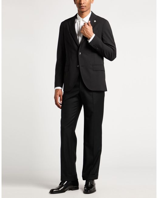 Lardini Black Blazer Wool, Elastane for men
