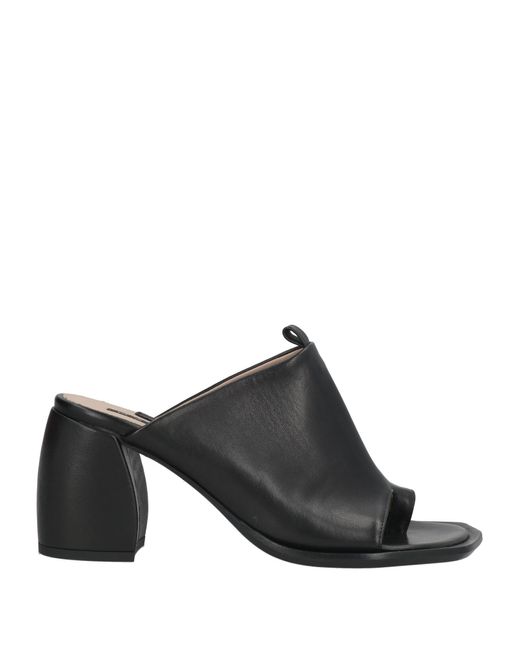 Malloni Black Thong Sandal Leather