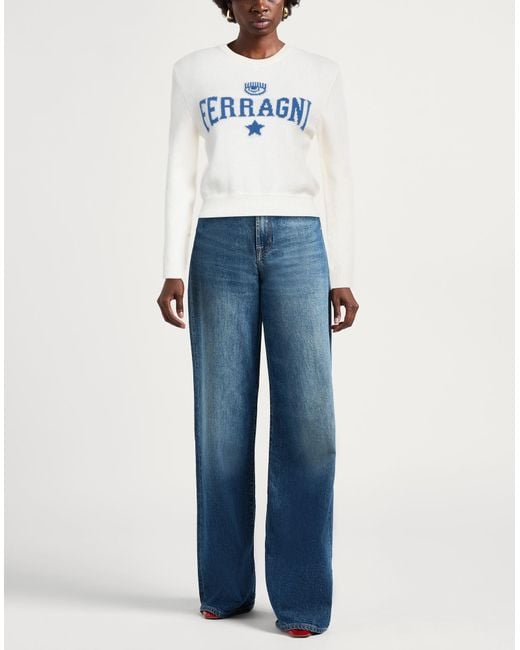 Chiara Ferragni Blue Sweater Wool, Viscose, Polyamide, Cashmere
