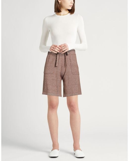 Fedeli Brown Shorts & Bermuda Shorts Cashmere, Linen