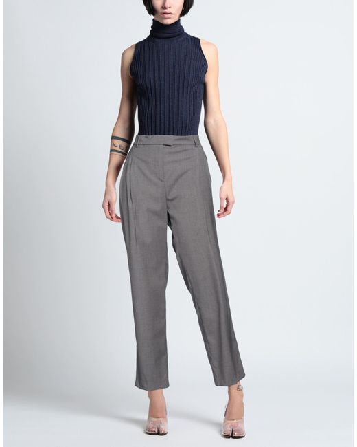 Messagerie Gray Pants Polyester, Wool, Viscose, Elastane