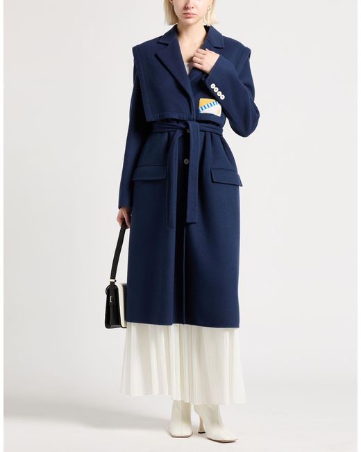 Lanvin Blue Coat Virgin Wool, Elastane