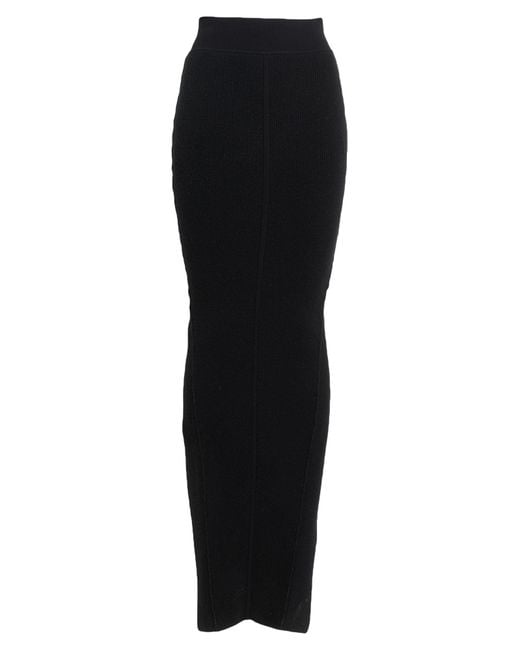 Rick Owens Black Maxi Skirt Cashmere, Wool