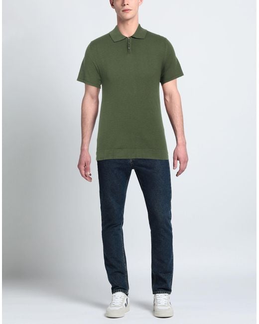 Alpha Studio Green Polo Shirt for men
