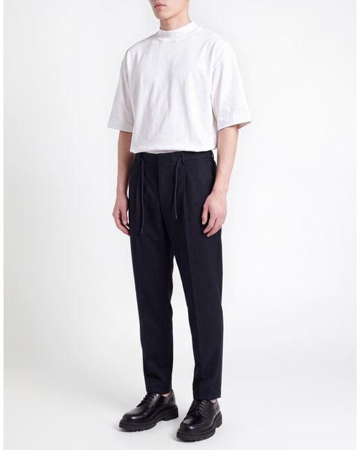 Manuel Ritz Blue Midnight Pants Virgin Wool, Elastane for men