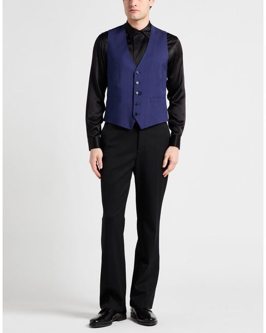 Lardini Blue Tailored Vest Wool for men