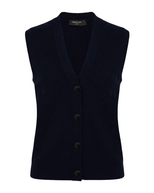 Fabiana Filippi Blue Midnight Cardigan Cashmere
