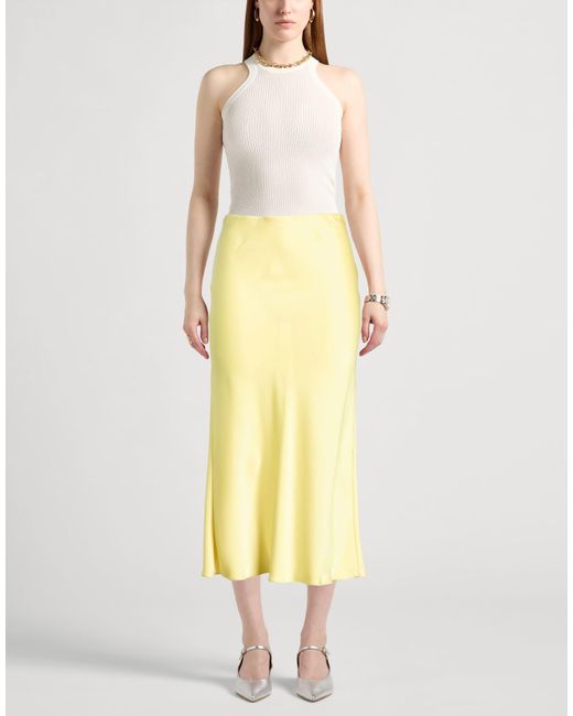 Patrizia Pepe Yellow Midi Skirt Polyester