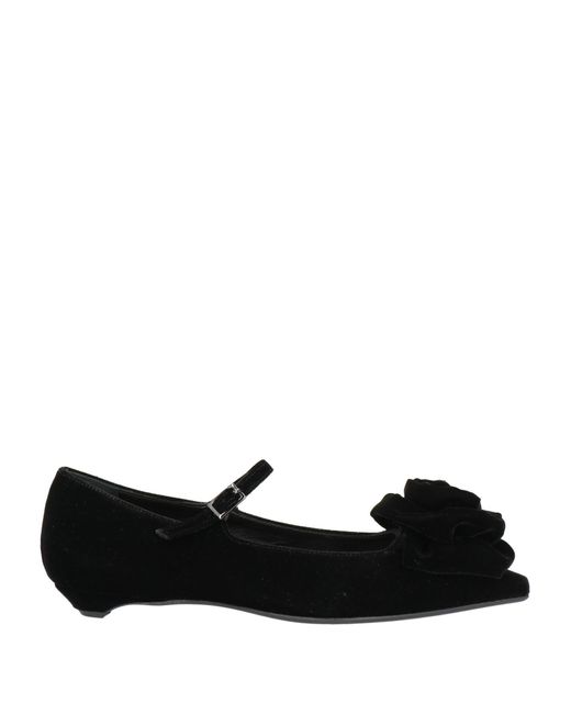 Chantal 1962 Black Ballet Flats Textile Fibers