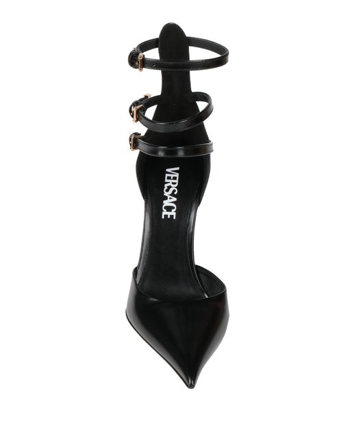Versace Black Pin Point Leather Pump
