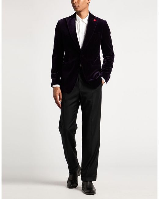 Lardini Black Blazer Cotton, Elastane for men