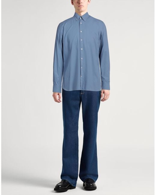Hackett Blue Shirt Cotton for men