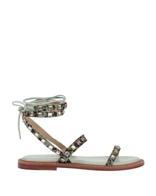 Emanuélle Vee White Sky Sandals Leather