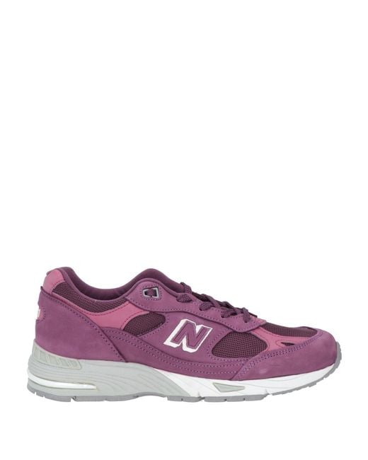 New Balance Purple Sneakers Leather, Textile Fibers
