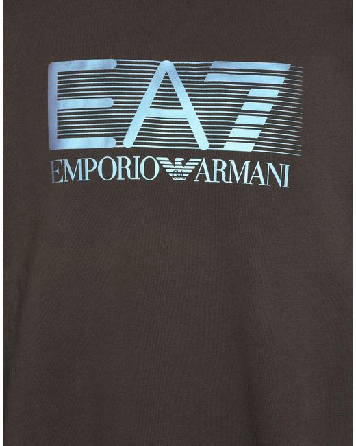 EA7 Black Dark Tracksuit Cotton, Polyester, Elastane for men