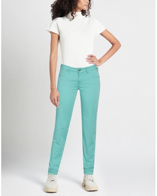 Jacob Cohen Blue Pants Cotton, Elastane