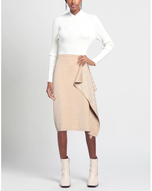 Fendi Natural Midi Skirt