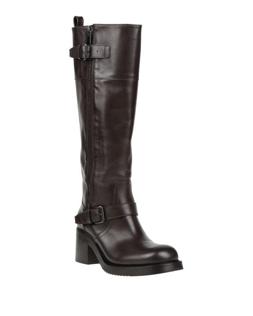 Elena Iachi Brown Dark Boot Leather