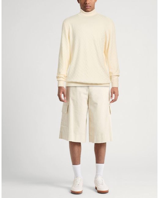 Tagliatore White Cream Turtleneck Virgin Wool for men