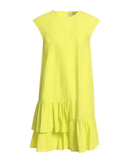 ALESSIA SANTI Yellow Lime Mini Dress Cotton