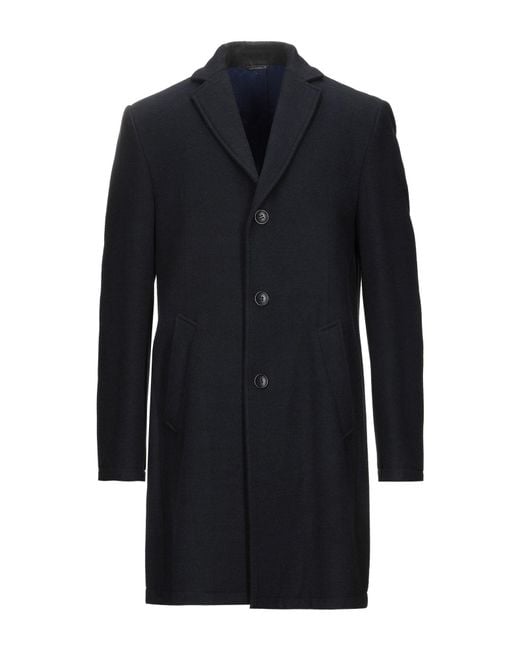 Daniele Alessandrini Blue Midnight Coat Polyester, Viscose, Elastane for men