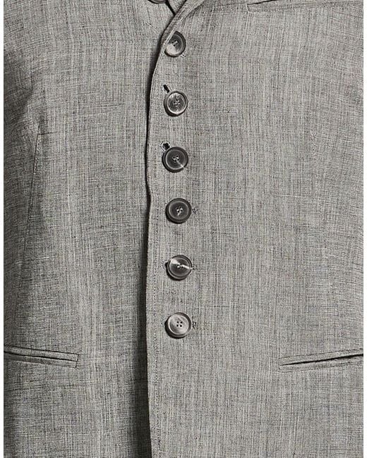 John Varvatos Gray Blazer Viscose, Linen, Silk for men