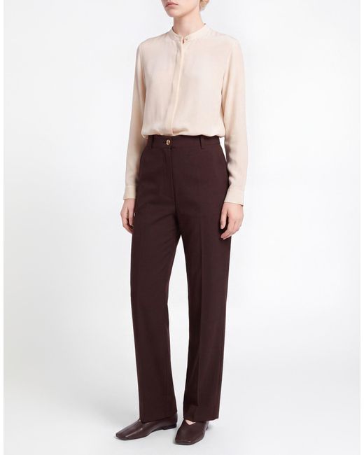 Patou Brown Pants Virgin Wool, Elastane