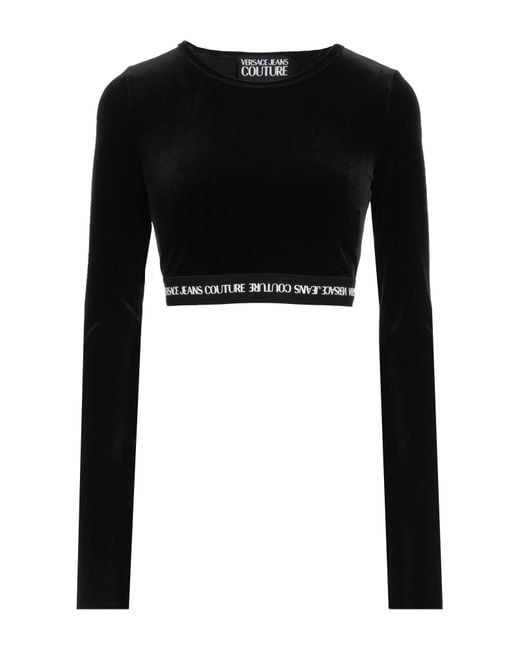 Versace Jeans Couture Black Top Polyester, Elastane