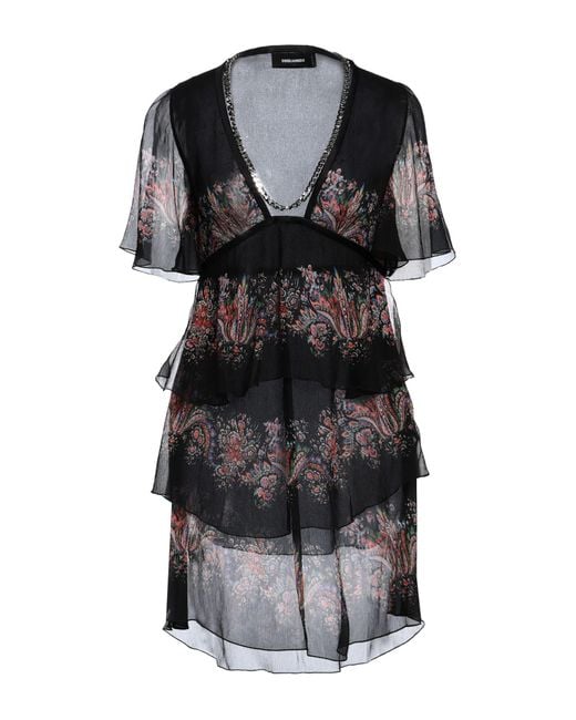 DSquared² Black Mini Dress Silk