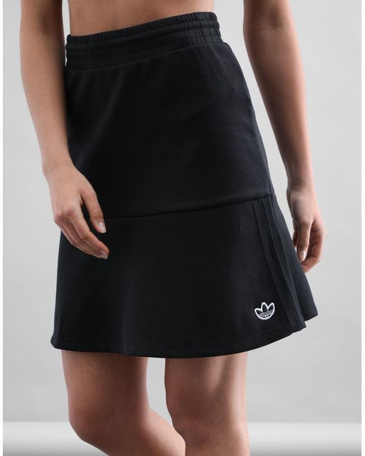 adidas Originals Cotton Midi Skirt in Black | Lyst