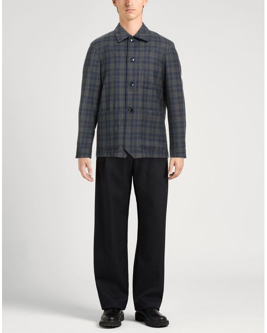 Barena Blue Shirt Virgin Wool for men