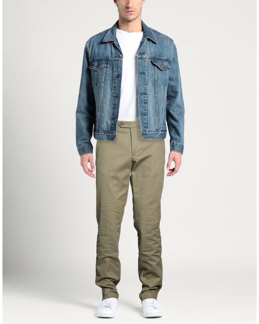 Luigi Borrelli Napoli Green Pants Cotton, Elastane for men