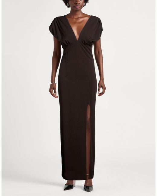 Haveone Black Dark Maxi Dress Polyester, Elastane