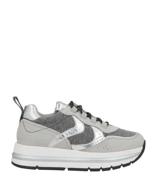 Voile Blanche Gray Sneakers Leather, Textile Fibers