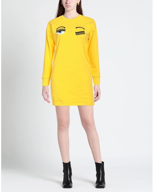 Chiara Ferragni Yellow Mini-Kleid