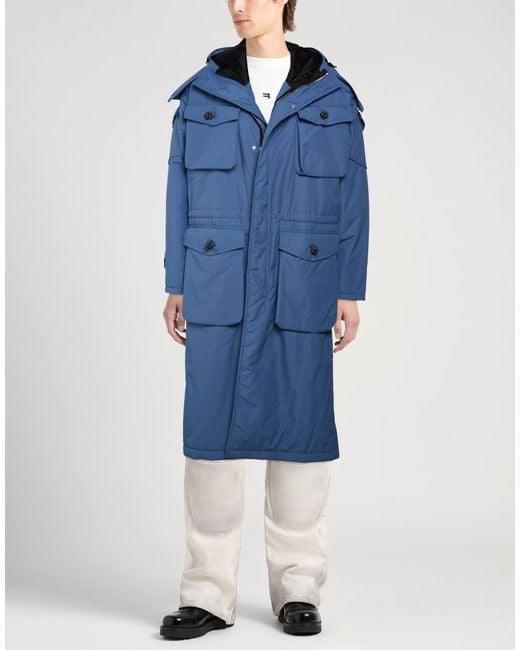 Kris Van Assche Blue Overcoat & Trench Coat Nylon for men