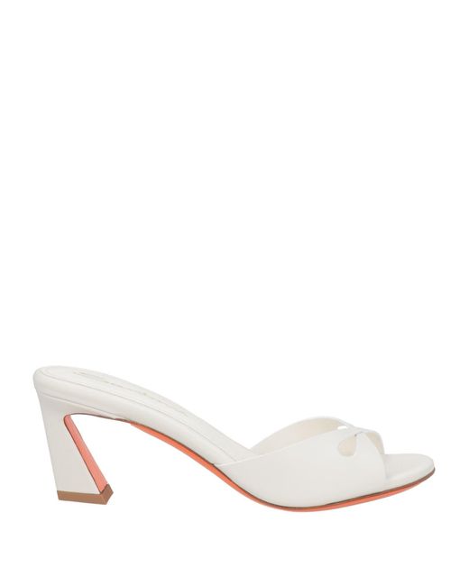 Santoni White Sandals Leather