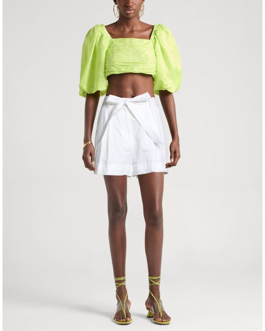 Pinko White Ivory Shorts & Bermuda Shorts Cotton, Linen