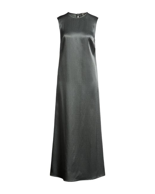 Alysi Gray Chocolat Dark Maxi Dress Viscose, Virgin Wool, Cotton