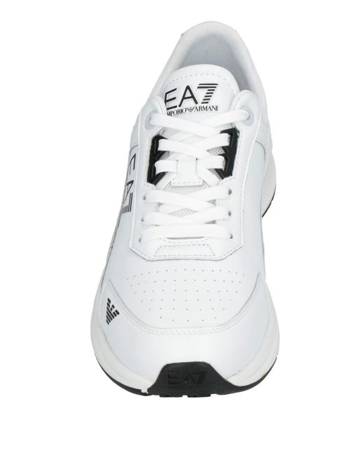 EA7 White Sneakers Cow Leather, Polyester for men