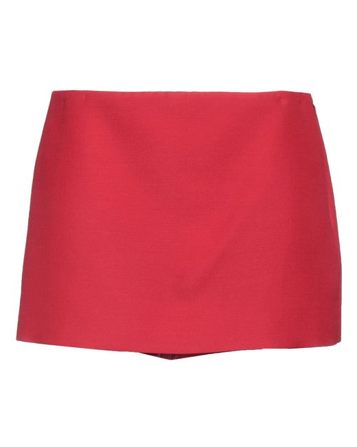 Valentino Garavani Red Shorts & Bermuda Shorts Virgin Wool, Silk
