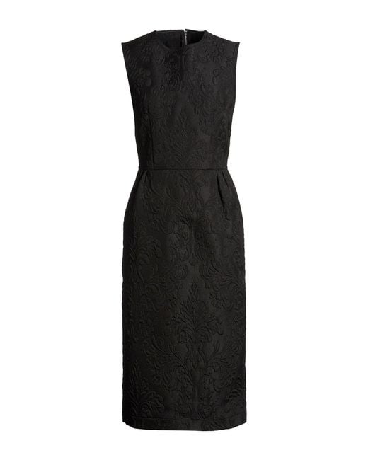 Hache Black Midi Dress Polyester, Cotton, Viscose