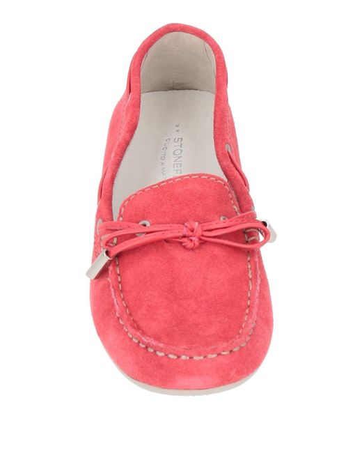 Stonefly Red Loafers Leather
