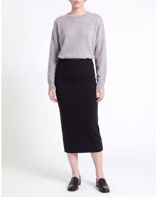 Max Mara Black Midi Skirt Virgin Wool