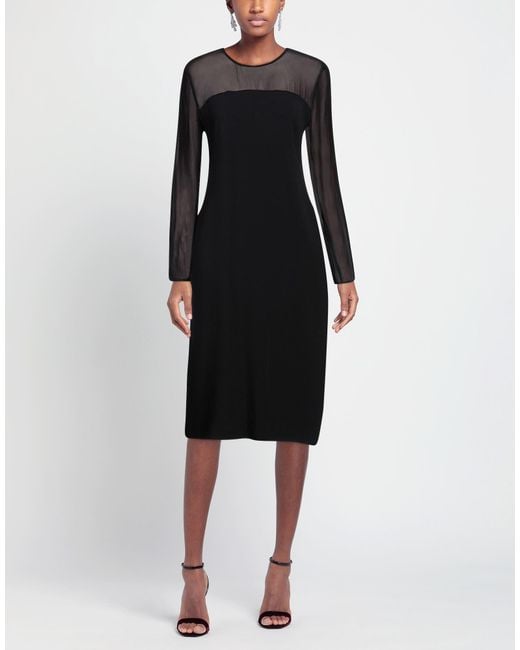 Jucca Black Midi Dress Acetate, Viscose