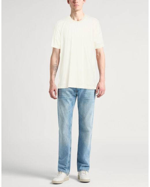 Canali White Ivory T-Shirt Cotton for men