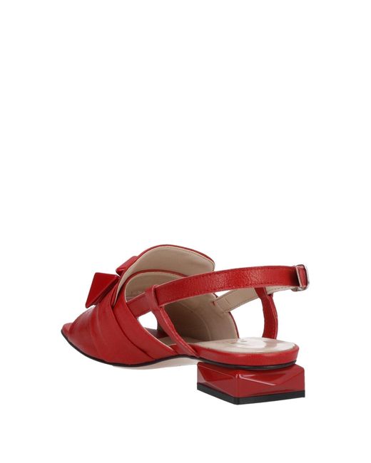 Sandalias Jeannot de Cuero de color Rojo | Lyst